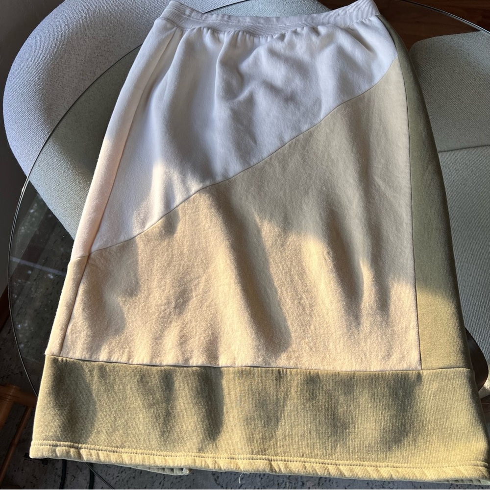 Anthropologie Daily Practice Color Block Midi Skirt Size L 100% Cotton COMFY